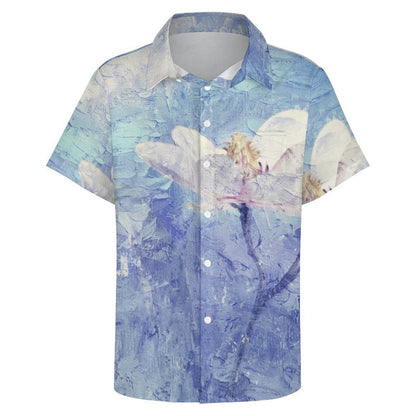 A Short Sleeved Shirt Oil Painting, Purple, Flowers