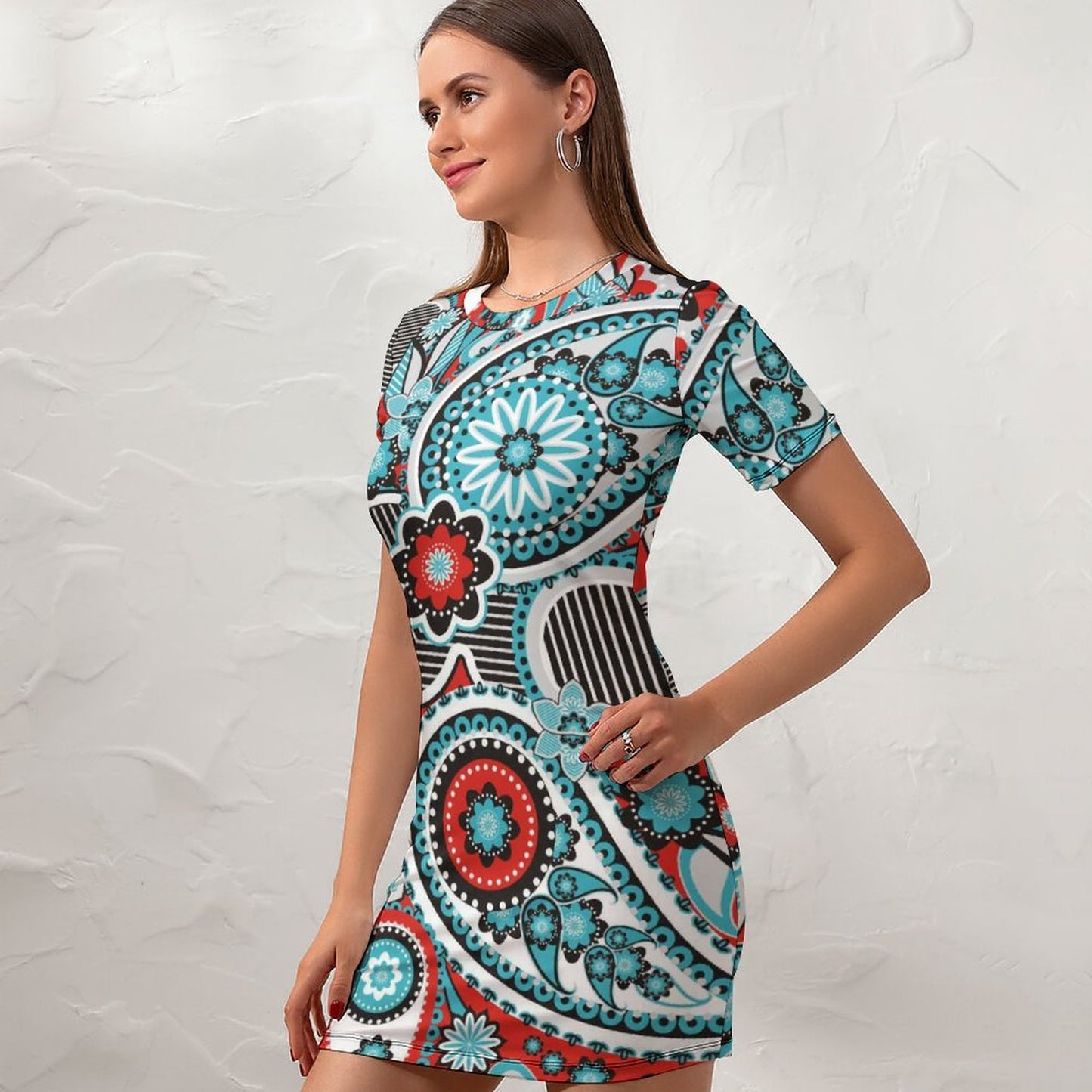 Vestido Ajustado Manga Corta Personalizable | Bodycon Pullover