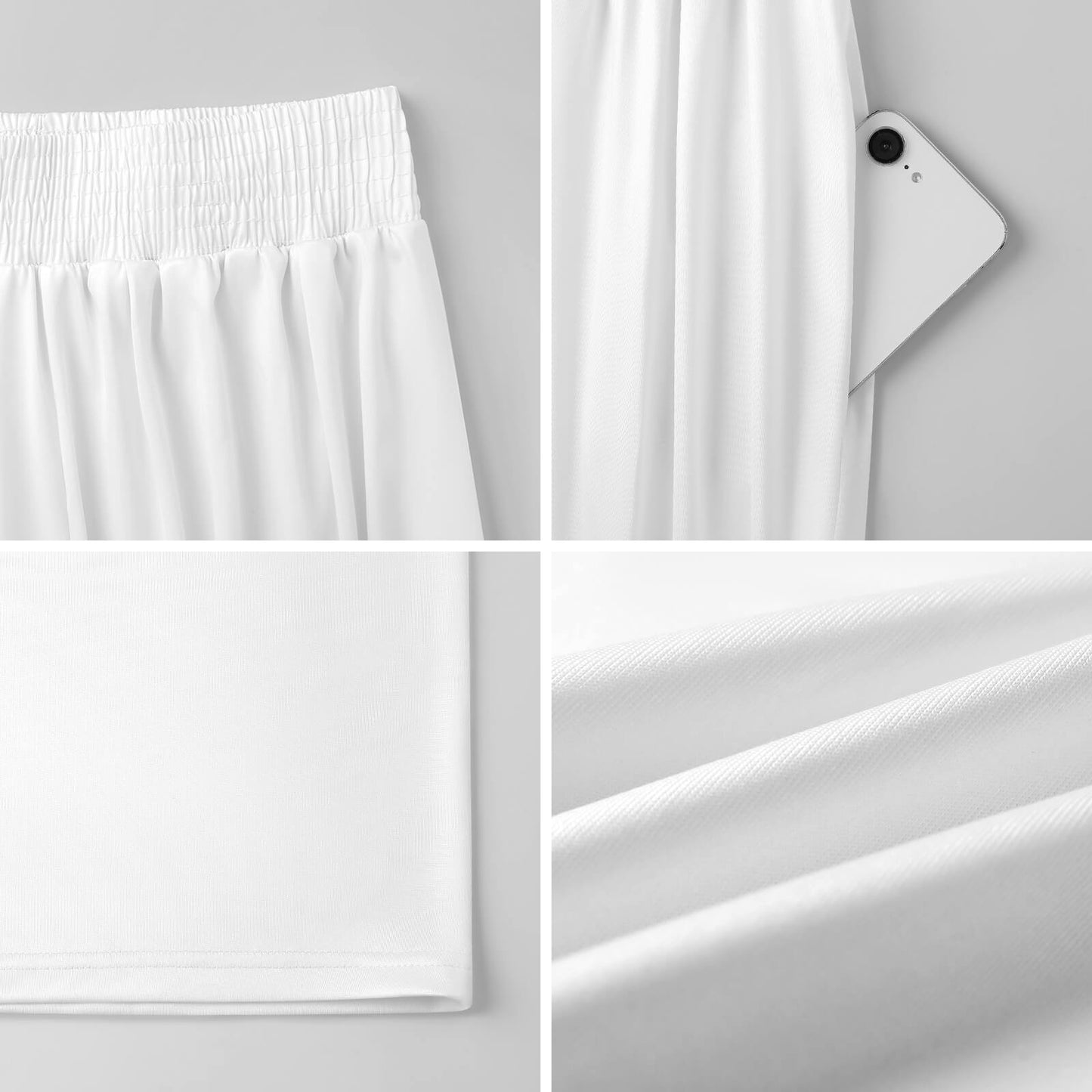Pantalón Ancho de Cintura Alta con Elástico Fruncido para Mujer, Personalizable