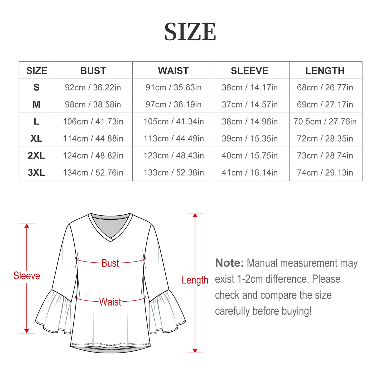 Blusa con Holanes Personalizada para Mujer | Manga Acampanada
