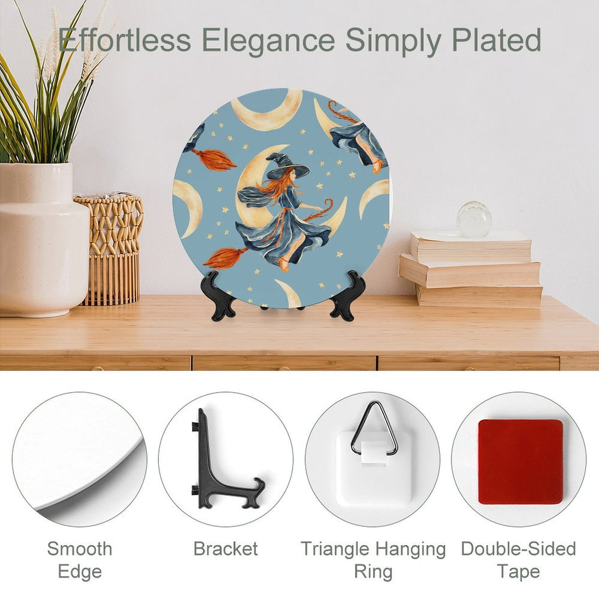 Lightweight Decorative Tray Witches, Flights, Moons, Broomsticks
