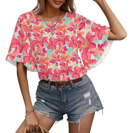 Playera Mangas Acampanadas con Volante Personalizada