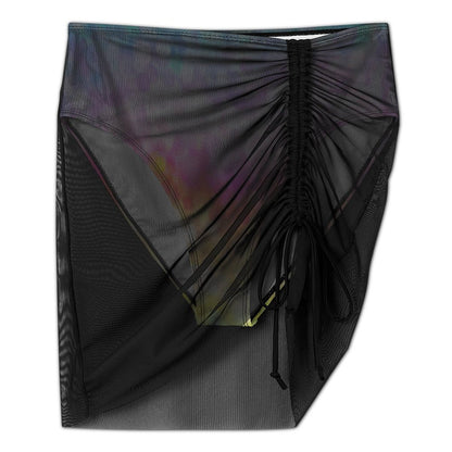 Netted Swim Skirt And Swimsuit Set Rainbow
