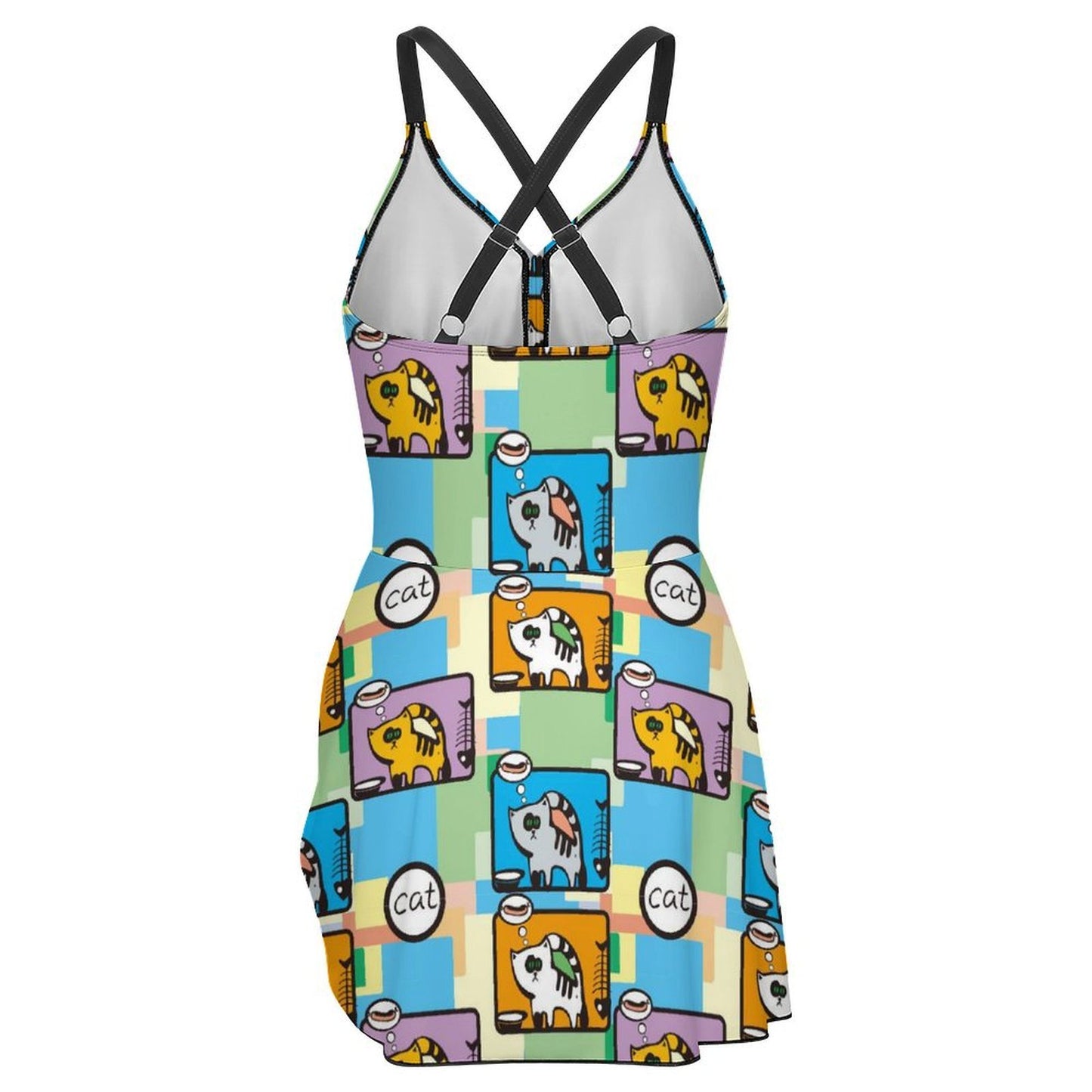 Traje de Baño Tipo Vestido con Pantaloncillo Integrado y Amarres Laterales, Personalizable