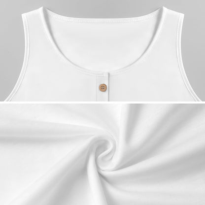 Camiseta sin Mangas Cuello Cuadrado con Botones y Diseño Personalizable