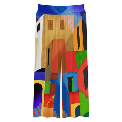 Pantalón Ancho de Cintura Alta con Elástico Fruncido para Mujer, Personalizable