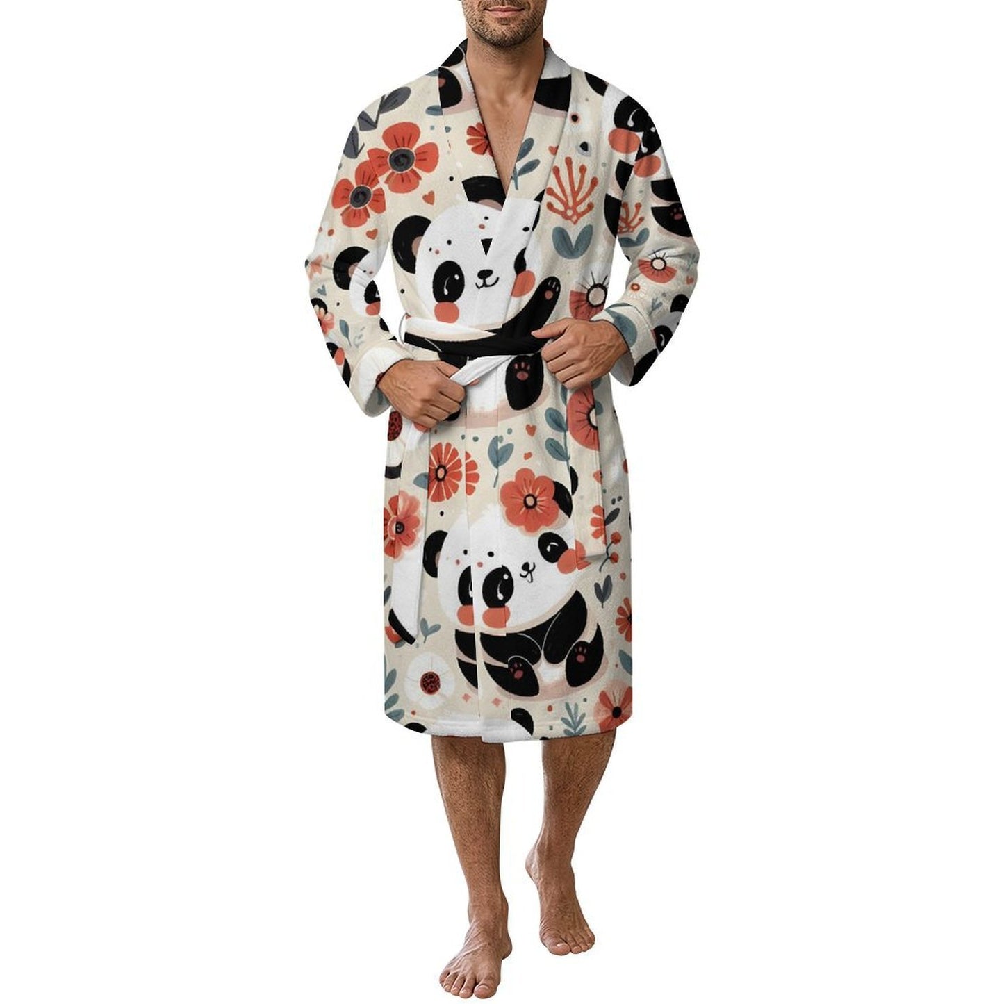 Adult Nightgown Panda, Red