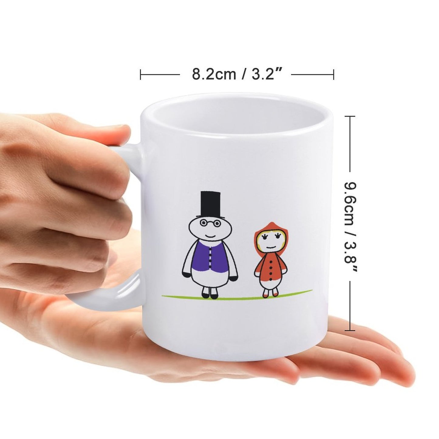 Taza Cerámica Blanca Personalizada | 350ml Diseño Minimalista | Asa Ergonómica