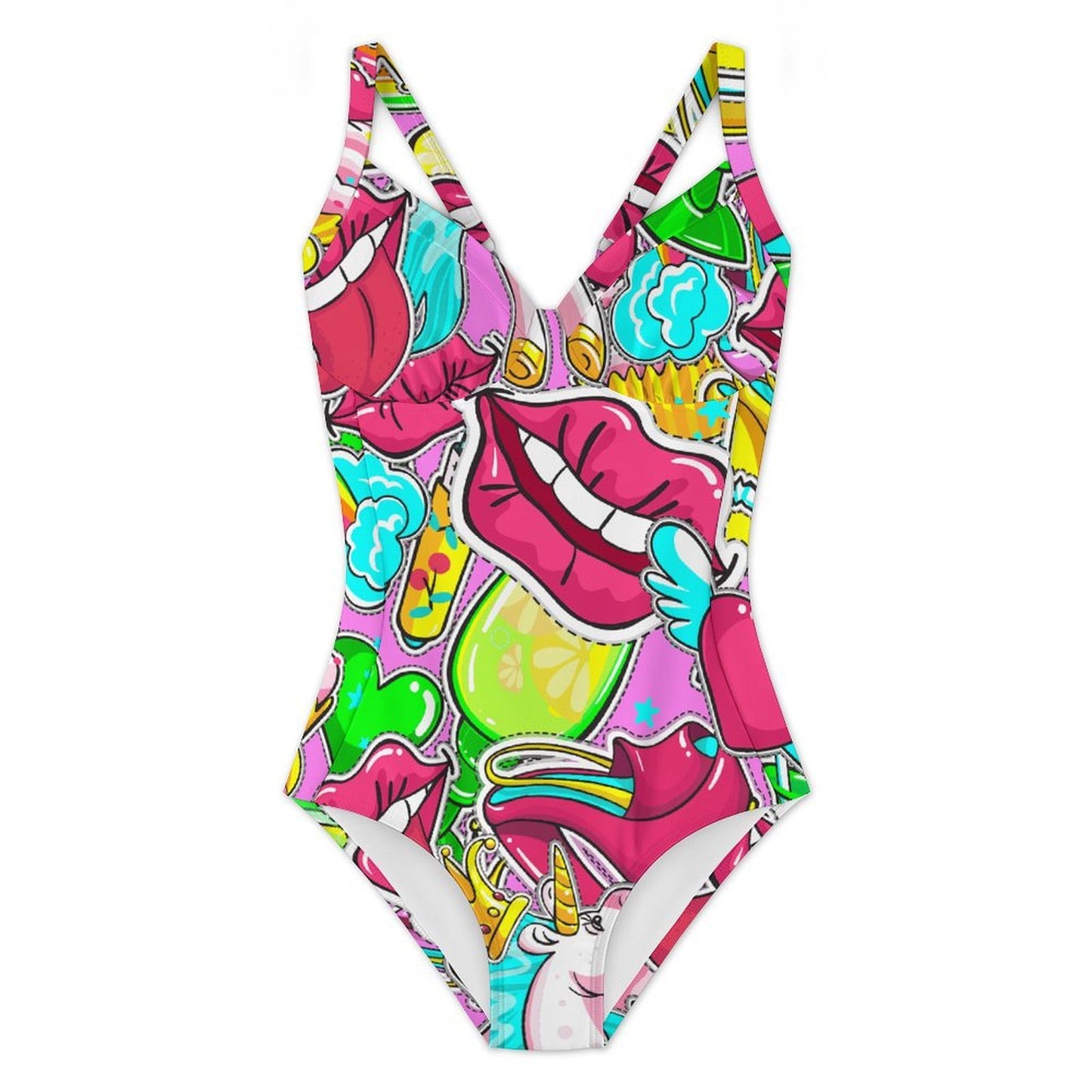 Traje de baño de una pieza personalizable en poliéster y elastano con copas removibles