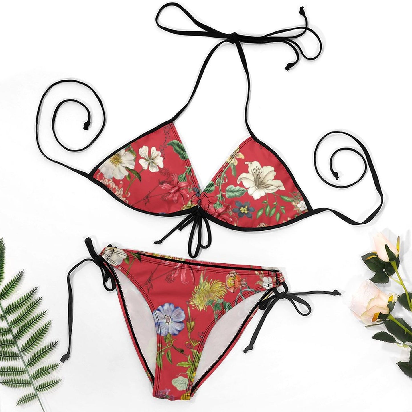 Bikini Ajustable con Lazos Personalizado | Traje de Baño Fruncido Sexy
