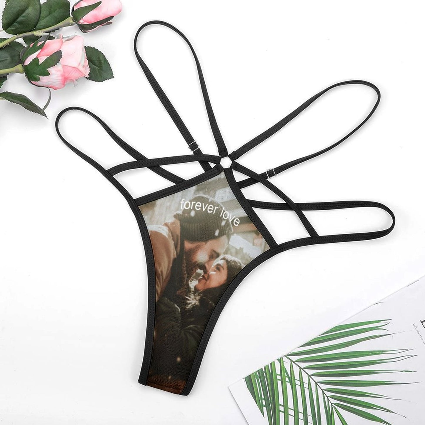 Tanga de Malla Personalizada | Lencería Transparente y Sexy con Foto