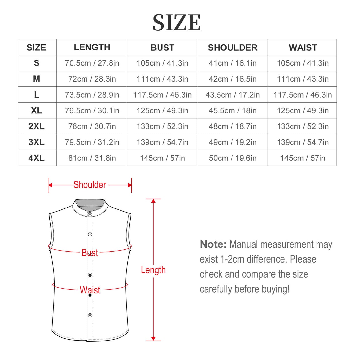 Camisa Sin Mangas para Hombre | Botones y Diseño Personalizado