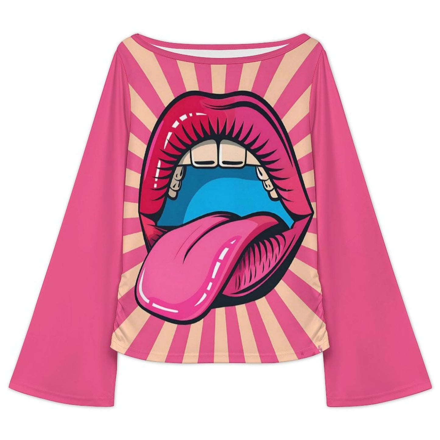Top Personalizado Cuello Ojal | Blusa de Mangas Acampanadas