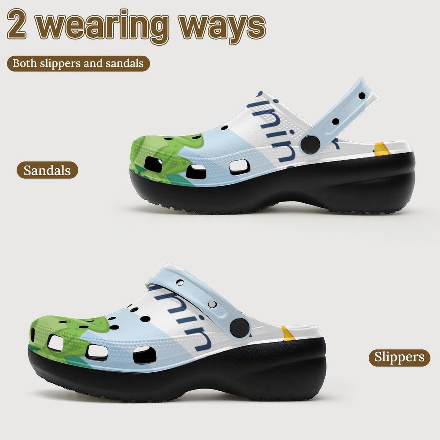 Zuecos de Tacón Personalizados en EVA con Impresión a Todo Color