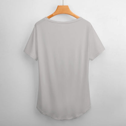 Playera Holgada Cuello en V Personalizada | Corte Relajado para Mujer