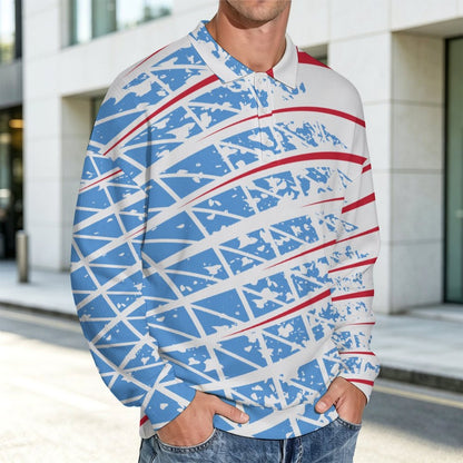 Suéter Polo Hombre Manga Larga Personalizable Tejido Acanalado