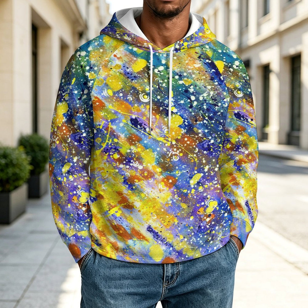 Sudadera con Capucha y Manga Ranglán Holgada para Hombre