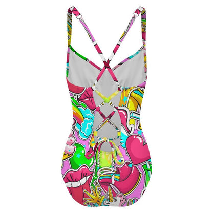 Traje de baño de una pieza personalizable en poliéster y elastano con copas removibles