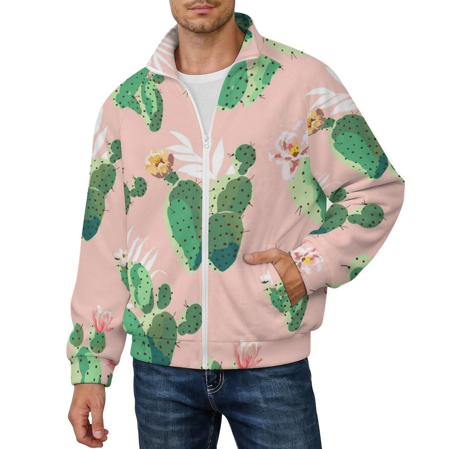 Fleece Jacket Cactus, Tropical, Pink