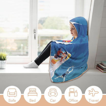 Manta con Capucha Personalizada | Cobija Wearable de Terciopelo Ártico