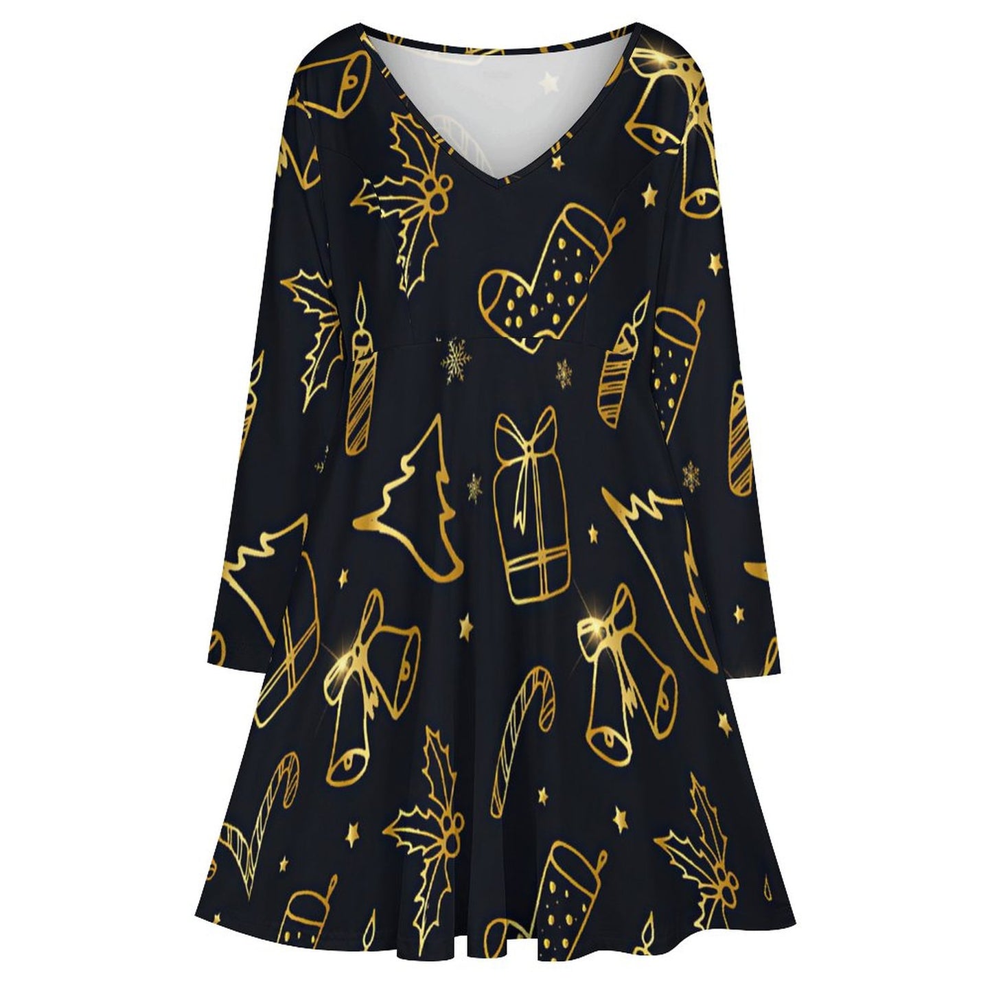 Vestido Tallas Extras Cuello V | Moda Plus Size S-8XL Personalizada