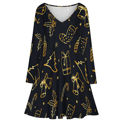 Vestido Tallas Extras Cuello V | Moda Plus Size S-8XL Personalizada