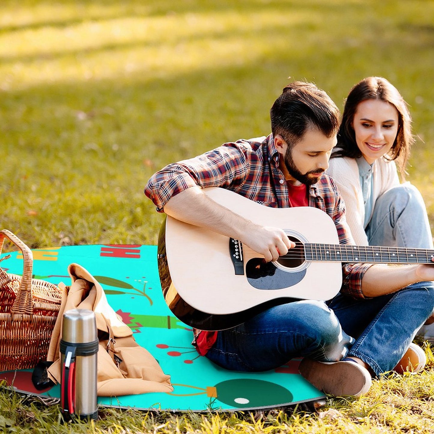 Crea tu Zona de Confort al Aire Libre | Tapete de Picnic Redondo