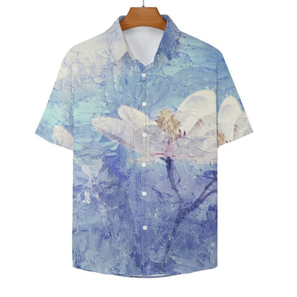 A Short Sleeved Shirt Oil Painting, Purple, Flowers