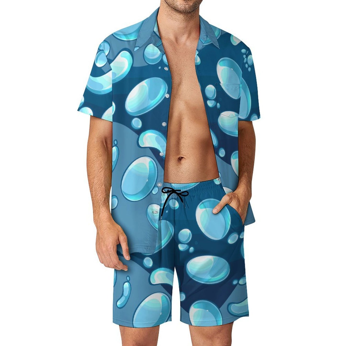 Pijama de Satén Personalizado para Hombre con Manga Corta y Short