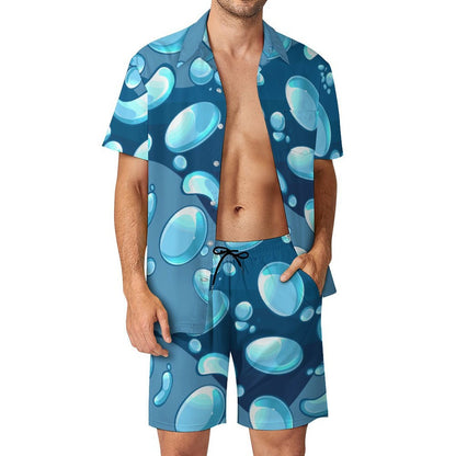Pijama de Satén Personalizado para Hombre con Manga Corta y Short