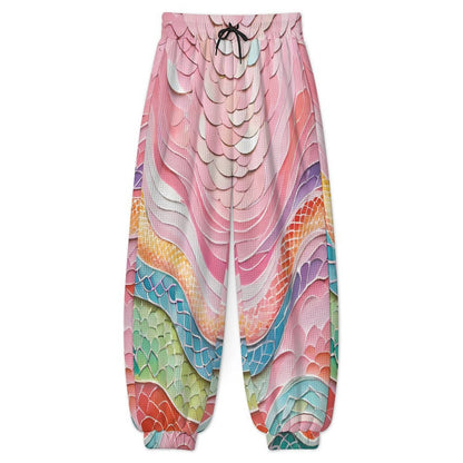 Sliding Lantern Pants Scales, Snakes, Dragons, Pink