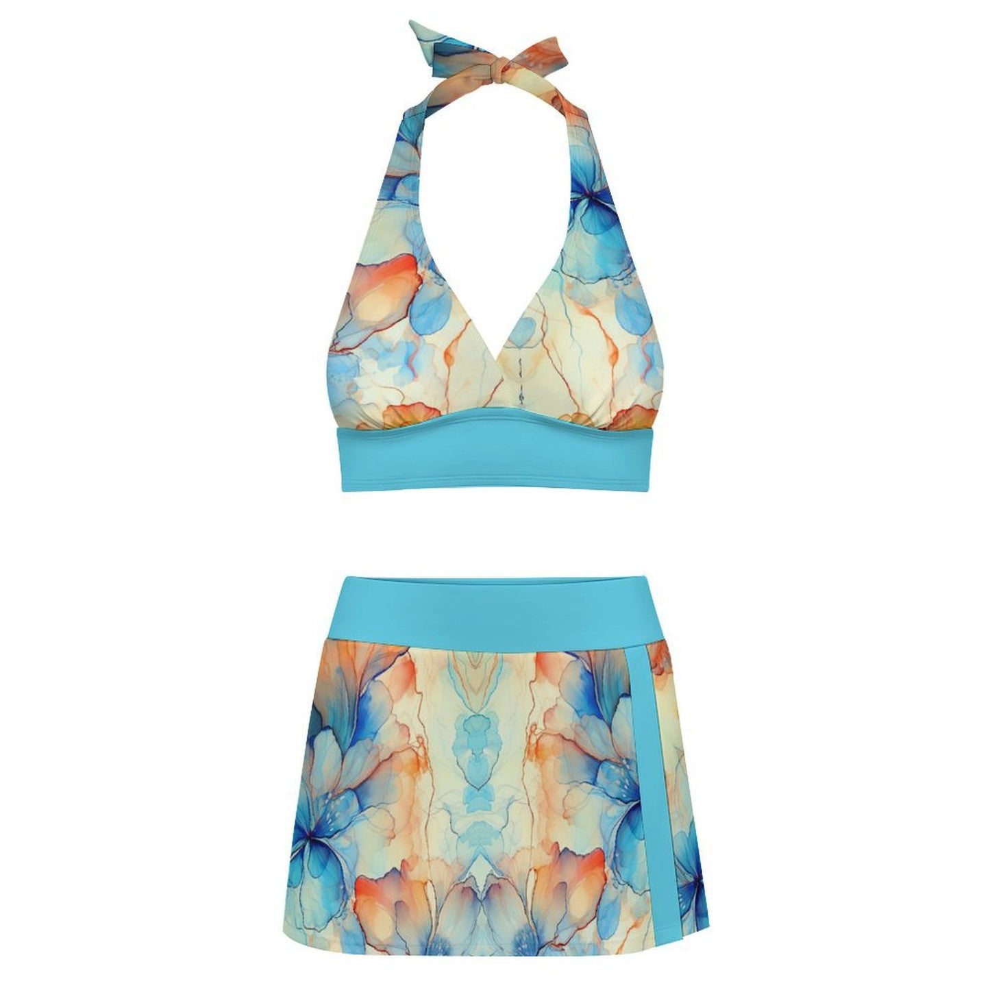 Traje de Baño de Dos Piezas Personalizado | Top y Falda