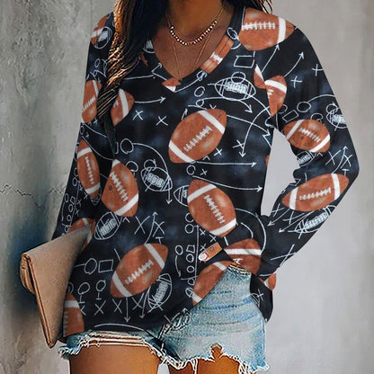 Playera Oversize Manga Larga Personalizada | Cuello V Doble | Tallas S-5XL