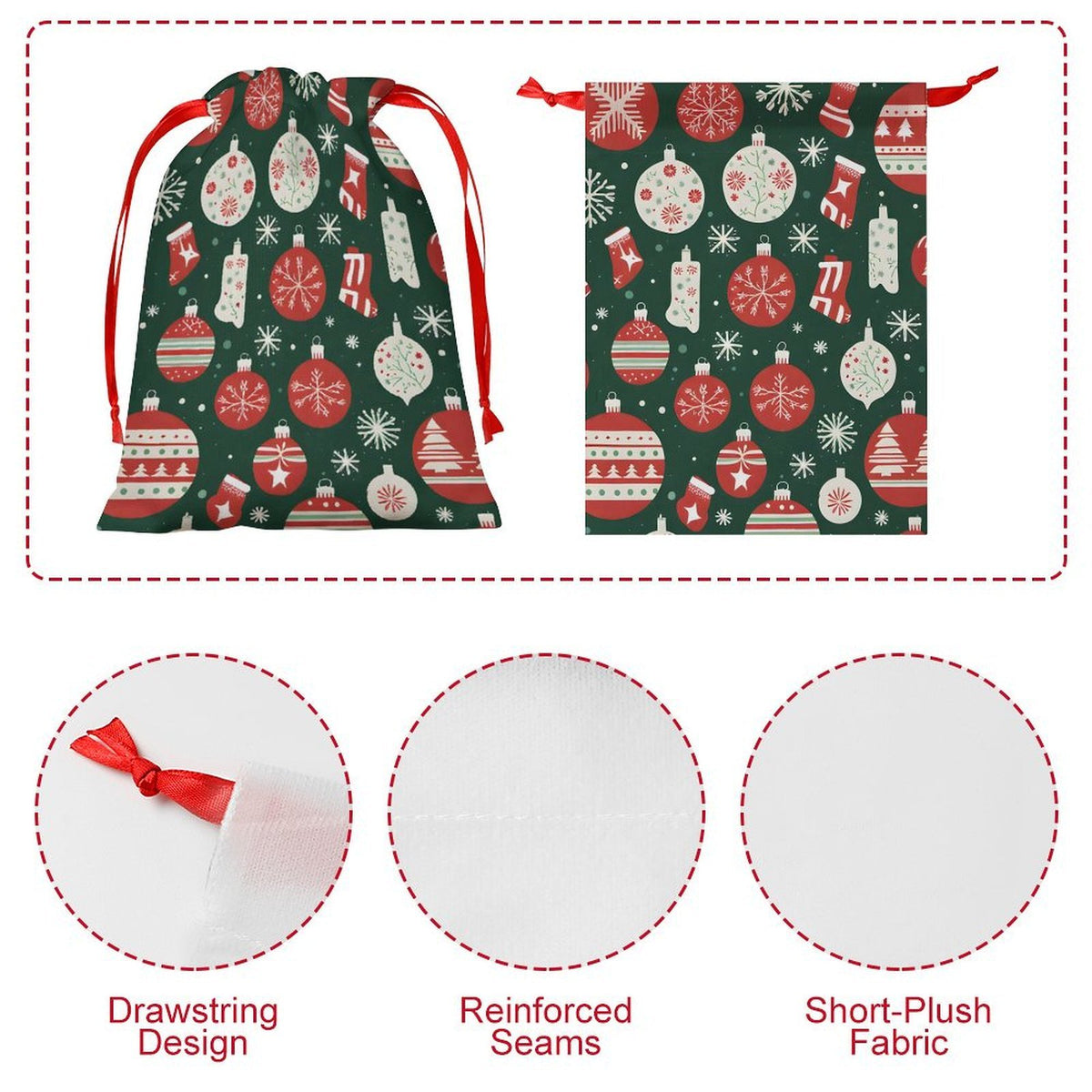 Sealed Gift Bag Lights, Decorations, Christmas Stockings Style 20x27cm