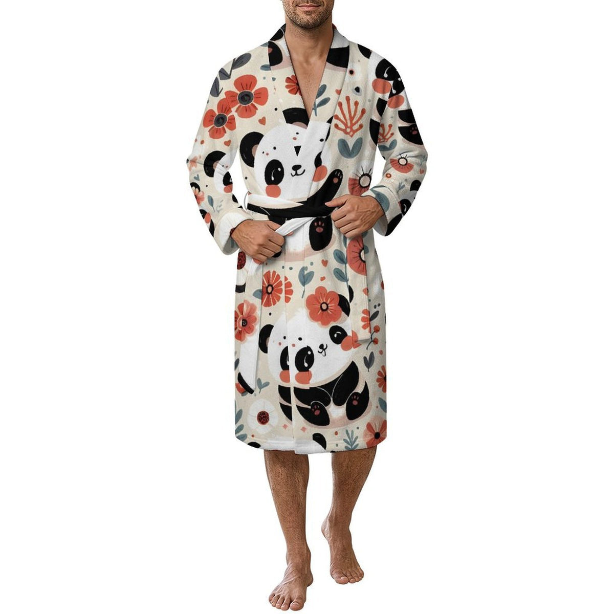 Adult Nightgown Panda, Red