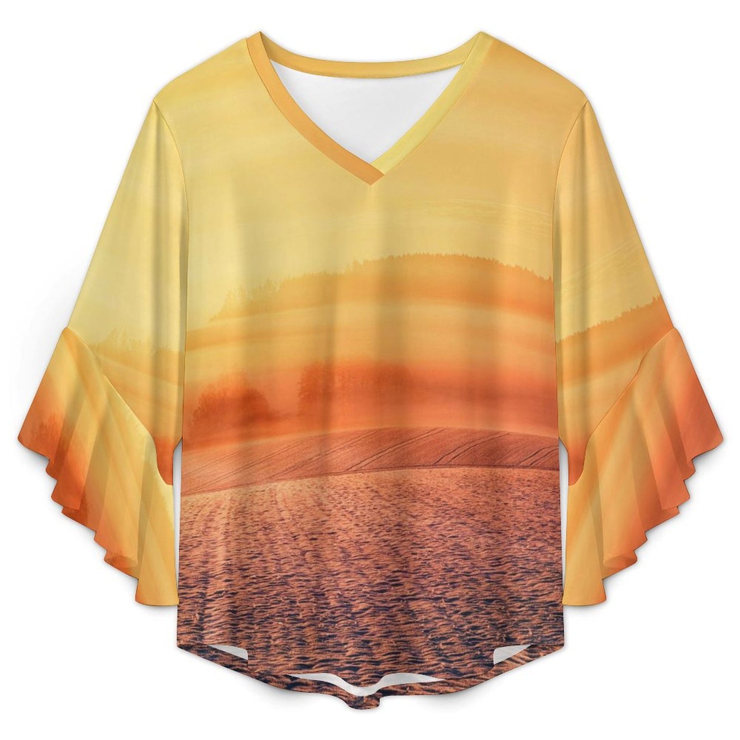 Blusa con Holanes Personalizada para Mujer | Manga Acampanada