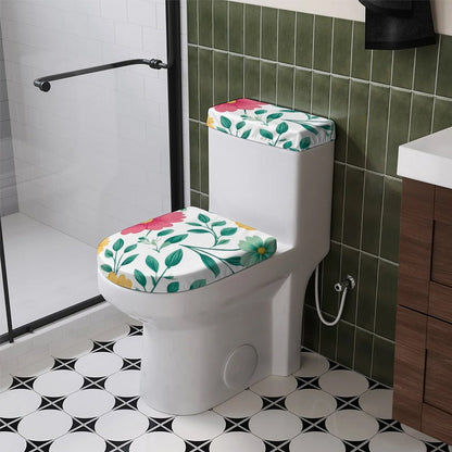 Toilet Decor Set of Two Flowers, Leaves, Spring Style 38x53cm