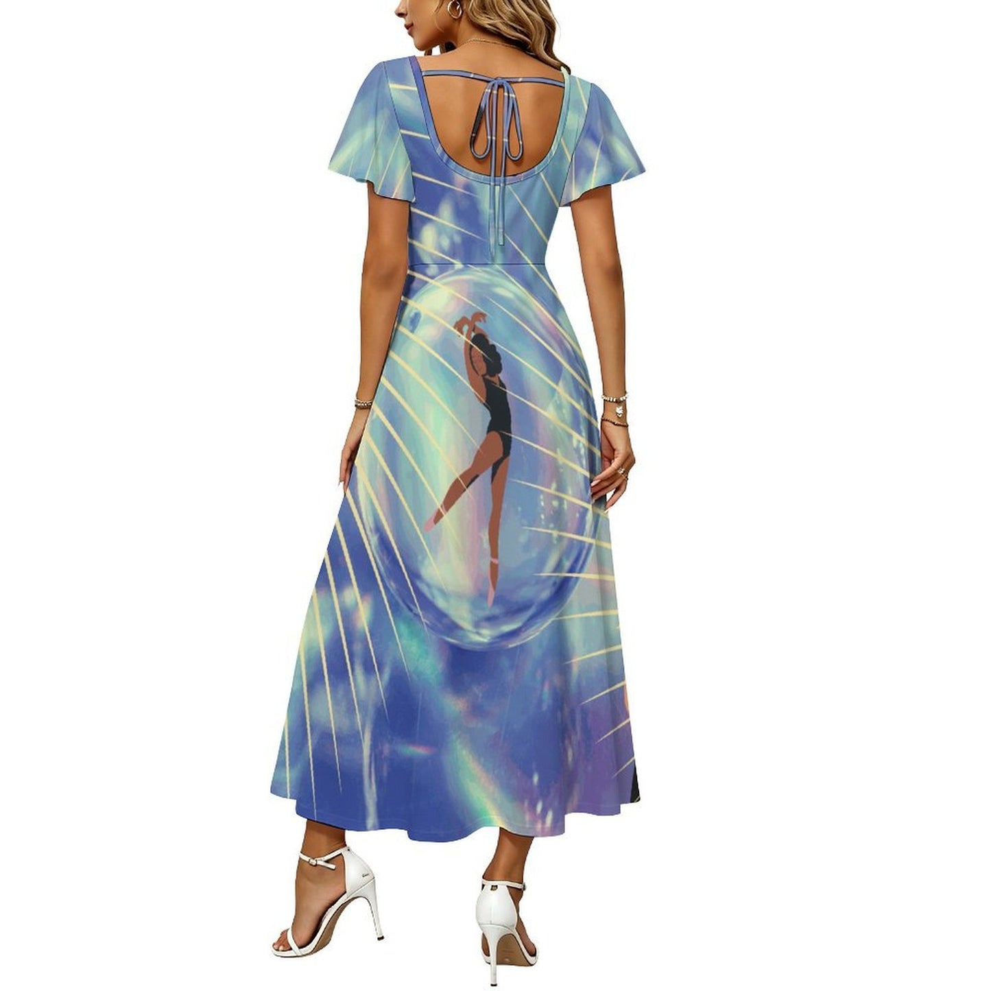 Flared Sleeve Dress Animation, Music, Dance