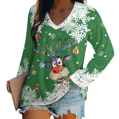 Playera Oversized Cuello V Doble | Personalizada Mujer | Efecto Estilizante