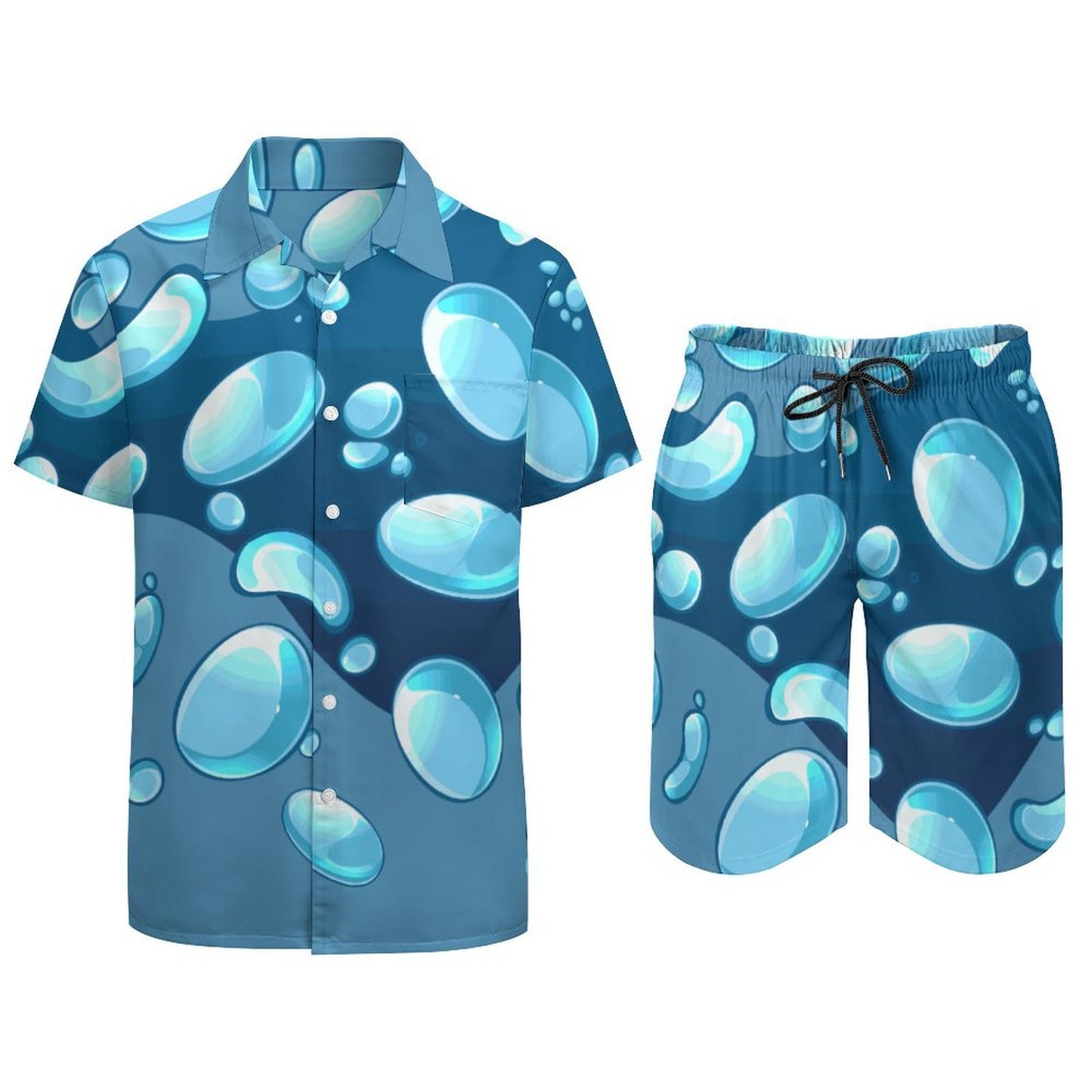 Pijama de Satén Personalizado para Hombre con Manga Corta y Short