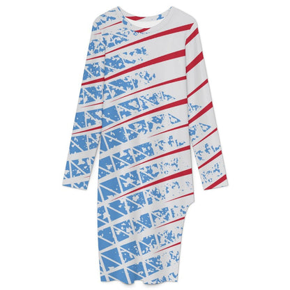 Slit Dress Stripe Line Pattern