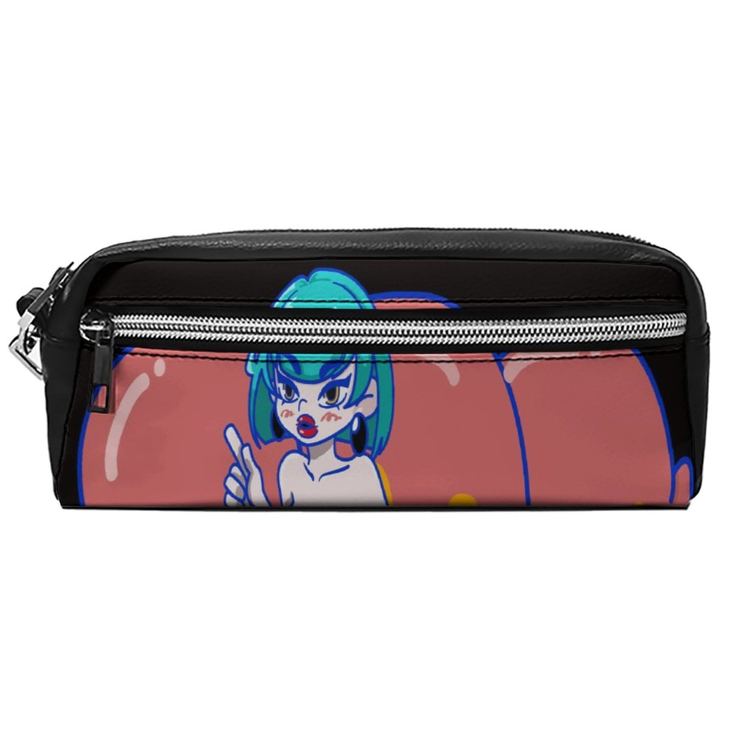 Estuche de Piel Litchi Personalizado | Lapicera y Cosmetiquera Doble Capa