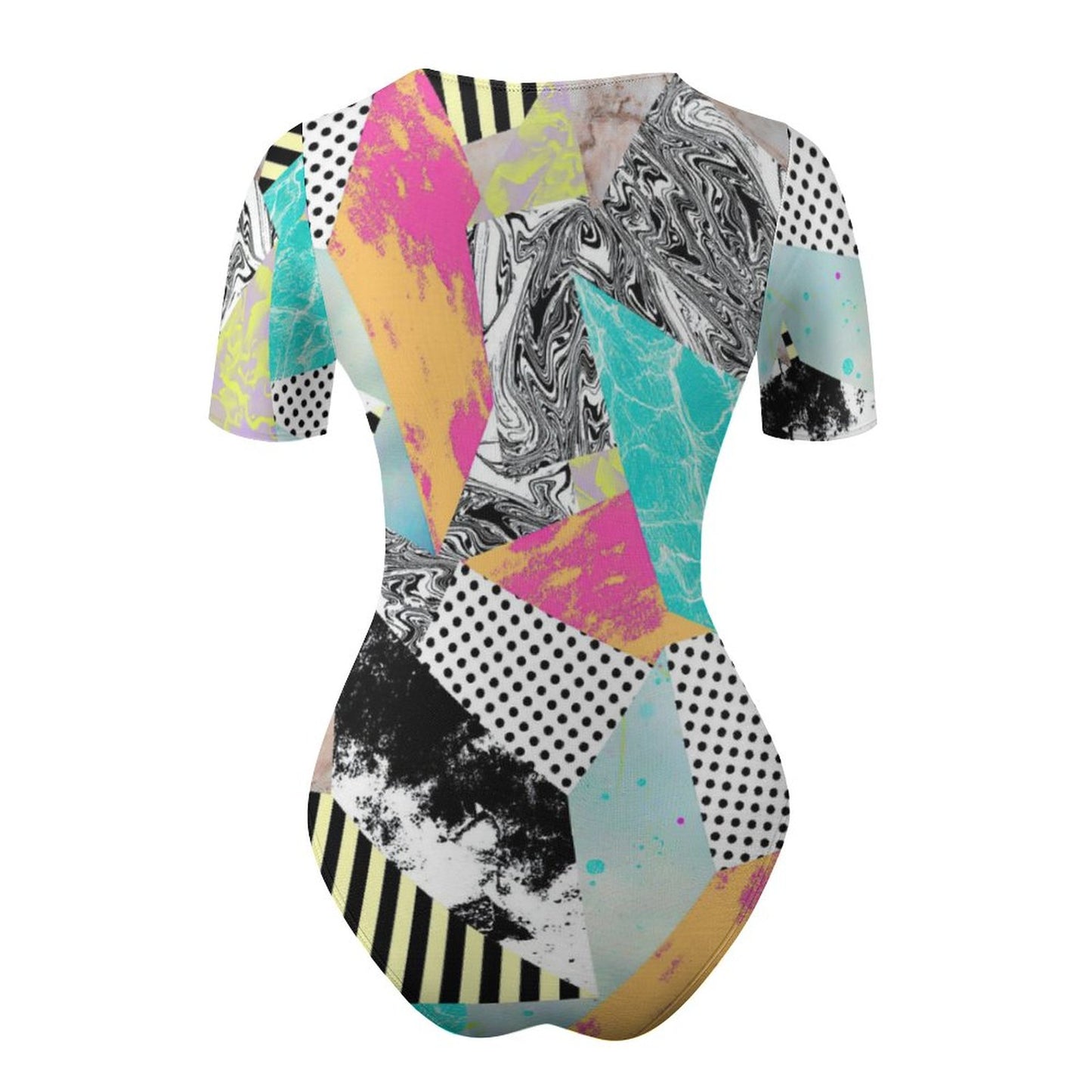 Body Manga Corta con Broches | Top Ajustado Mujer Personalizado