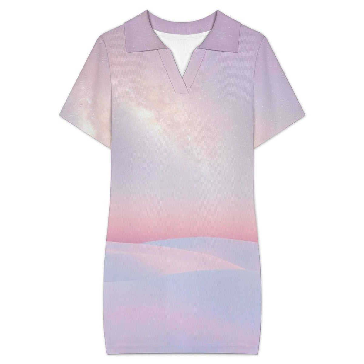POLO Neck Bodycon Dress Snow, Sunset, Sparkling