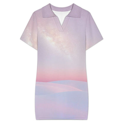 POLO Neck Bodycon Dress Snow, Sunset, Sparkling