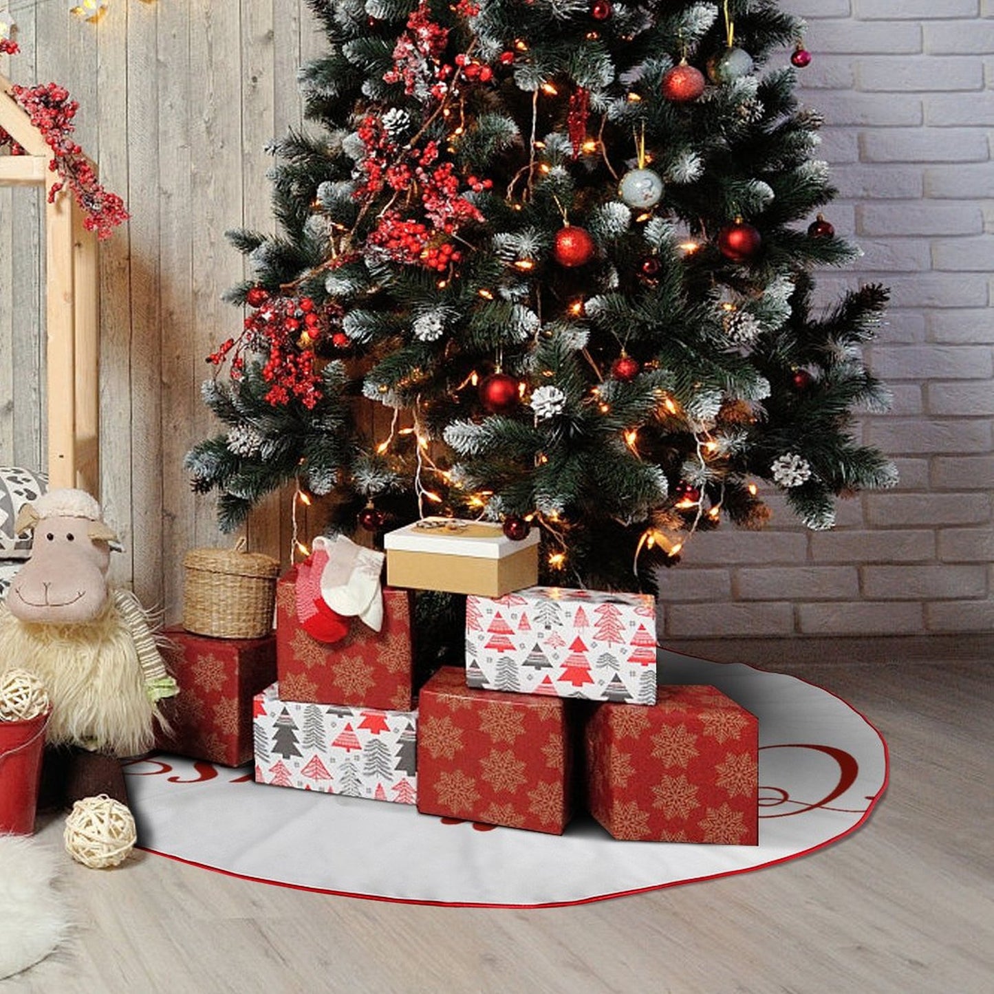 Enmarca tu Navidad: Cubre Pie de Árbol Reversible y Personalizado