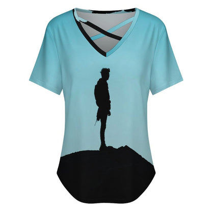 Playera Cuello V Cruzado Personalizada para Mujer | T-Shirt Única
