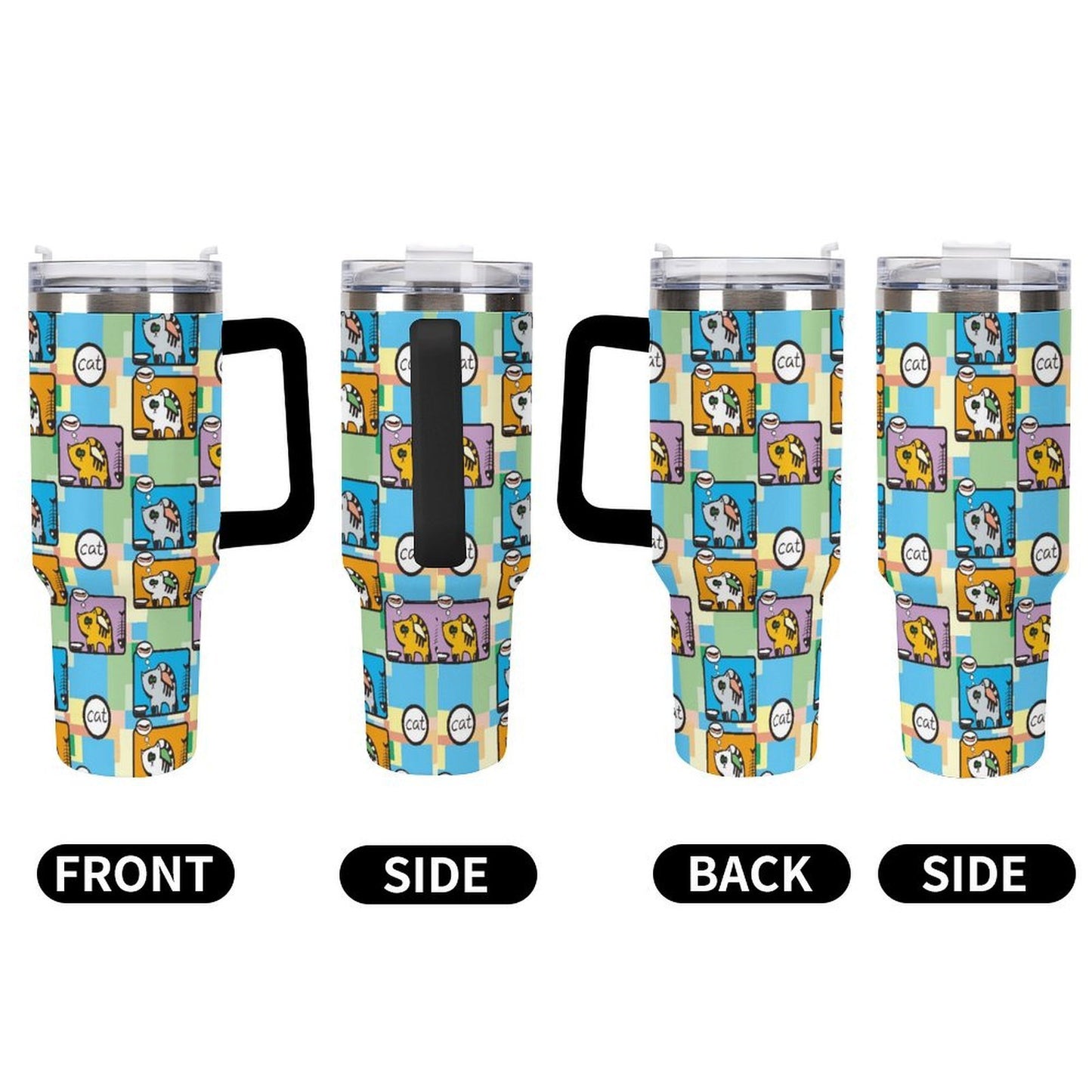 Vaso Térmico de 40 oz de Acero Inoxidable Personalizado con Asa y Popote