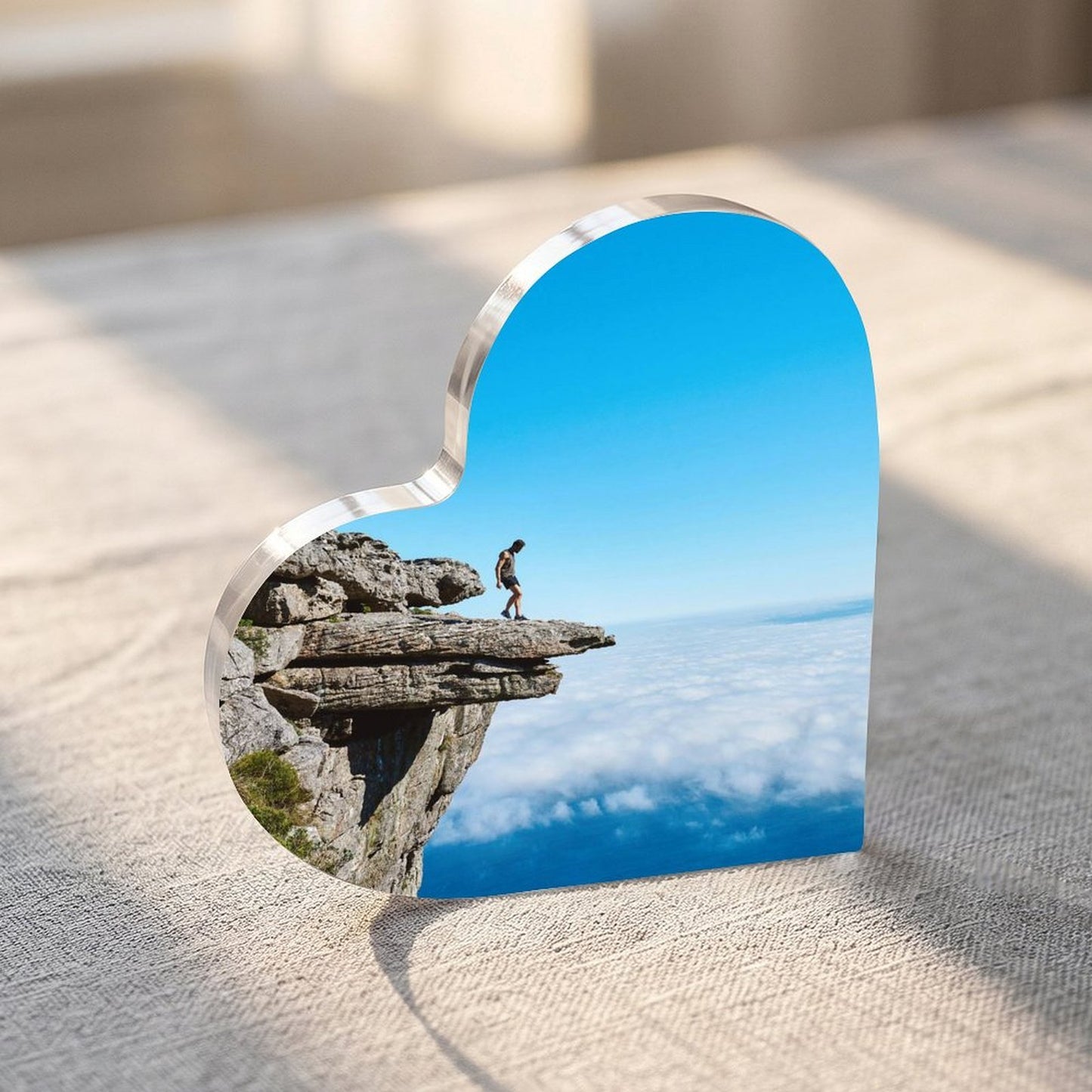 Ornamento de acrílico con impresión UV personalizada en diseño de pie para decoración y regalo
