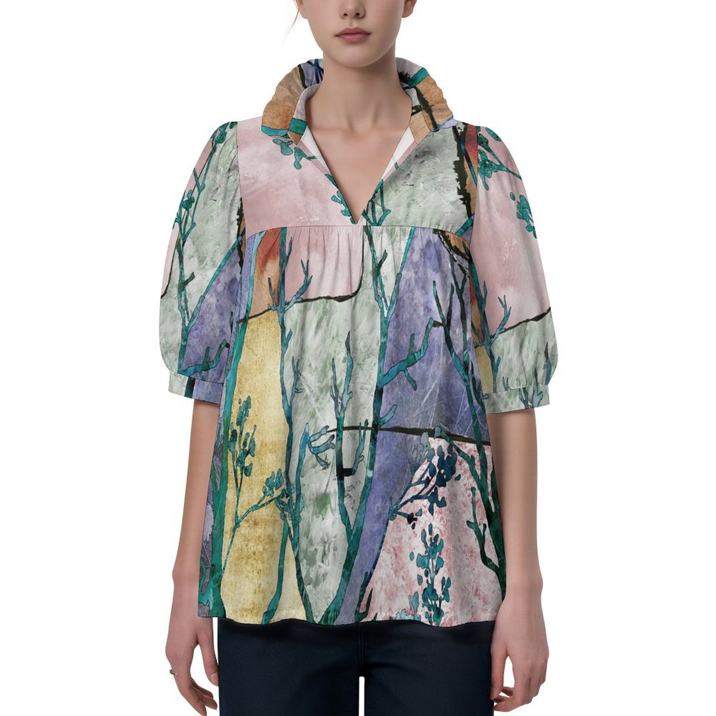 Blusa Cuello V para Mujer Personalizable | Playera con Foto México
